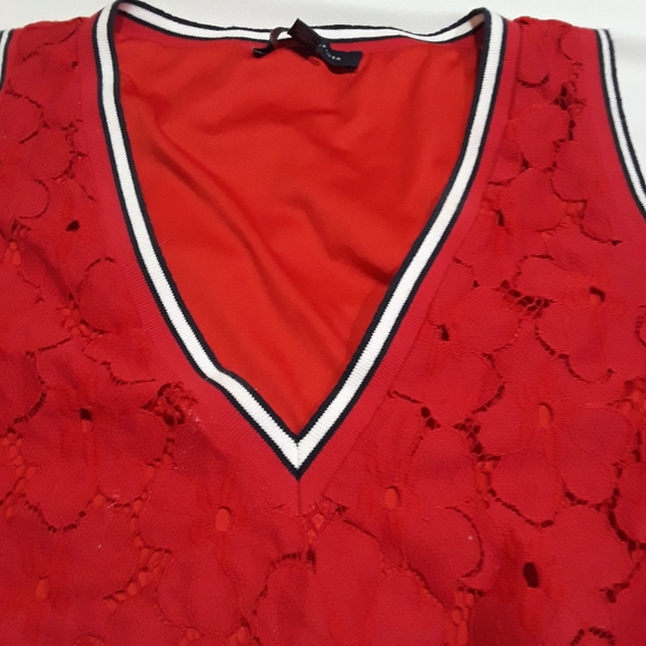 Dress Tommy Hilfiger Red Lined Sleeveless Size XL - Picture 6 of 7